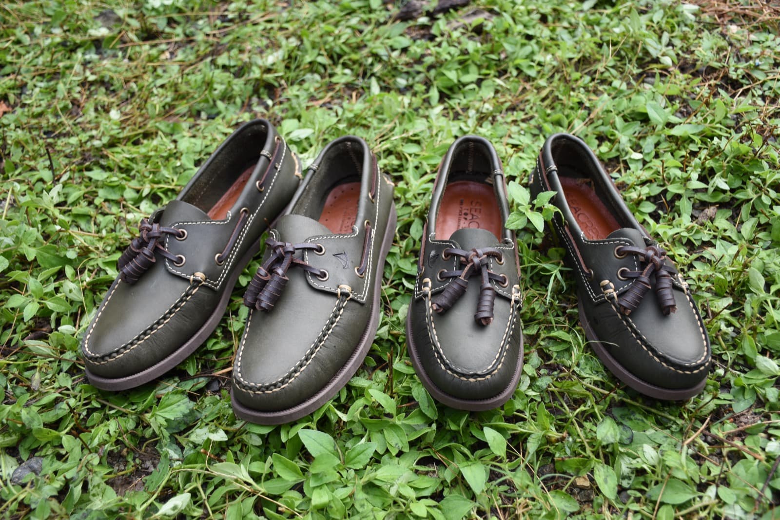 Seacrest boat shoes, olive